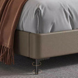 Light Grey King Leather Headboard Storage Bed Frame Image - 10