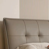 Light Grey King Leather Headboard Storage Bed Frame Image - 7