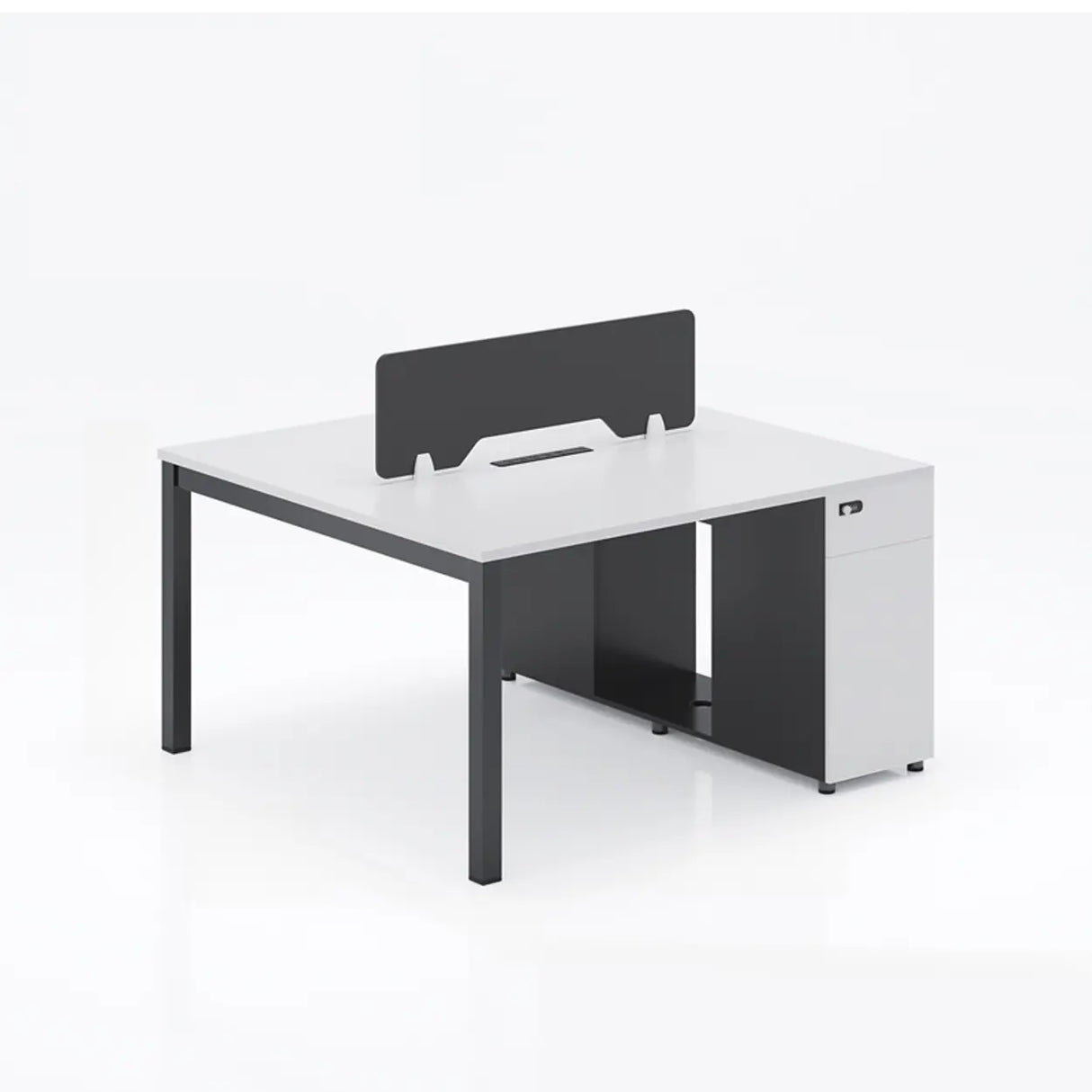 Light Wood Drawer Cabinet Rectangle Office Writing Desk Image - 18