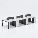 Light Wood Drawer Cabinet Rectangle Office Writing Desk Image - 20