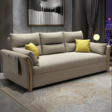 Linen Blend Flared Arm Storage Sleeper Sofa with Pillow Image - 11