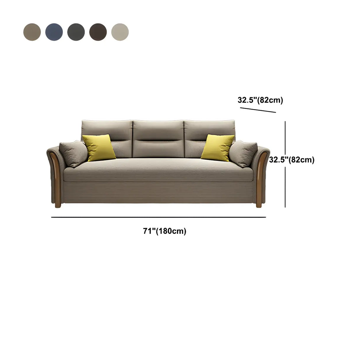 Linen Blend Flared Arm Storage Sleeper Sofa with Pillow Image - 15