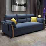 Linen Blend Flared Arm Storage Sleeper Sofa with Pillow Image - 1