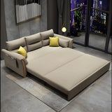 Linen Blend Flared Arm Storage Sleeper Sofa with Pillow Image - 3