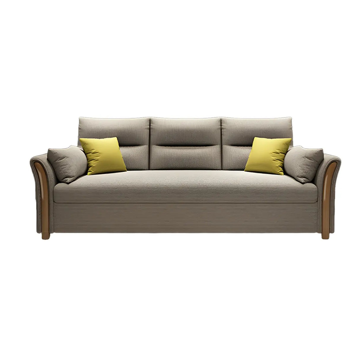 Linen Blend Flared Arm Storage Sleeper Sofa with Pillow Image - 5