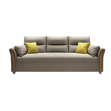 Linen Blend Flared Arm Storage Sleeper Sofa with Pillow Image - 5