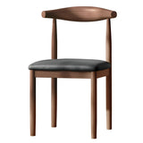 Faux Leather/Linen Open Low Back Dining Side Chair Image - 15