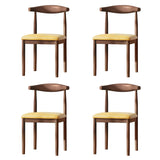 Faux Leather/Linen Open Low Back Dining Side Chair Image - 40