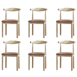 Faux Leather/Linen Open Low Back Dining Side Chair Image - 59
