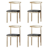 Faux Leather/Linen Open Low Back Dining Side Chair Image - 64