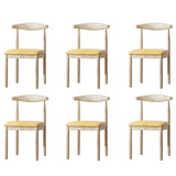 Faux Leather/Linen Open Low Back Dining Side Chair Image - 76