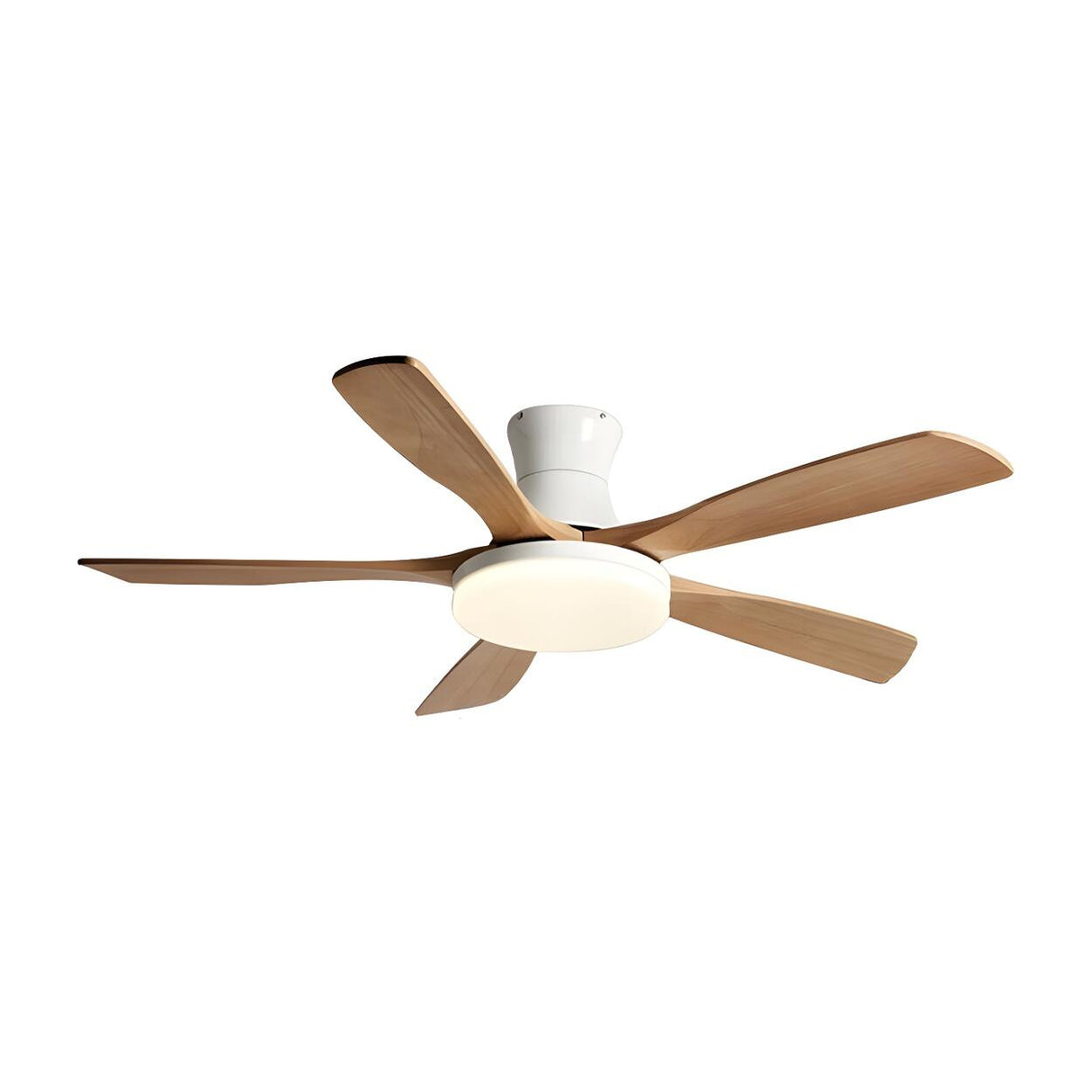 Living Room 5 Blade Wood Ceiling Fan with LED Light Image - 18