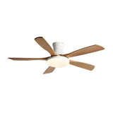 Living Room 5 Blade Wood Ceiling Fan with LED Light Image - 18