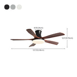 Living Room 5 Blade Wood Ceiling Fan with LED Light Image - 20