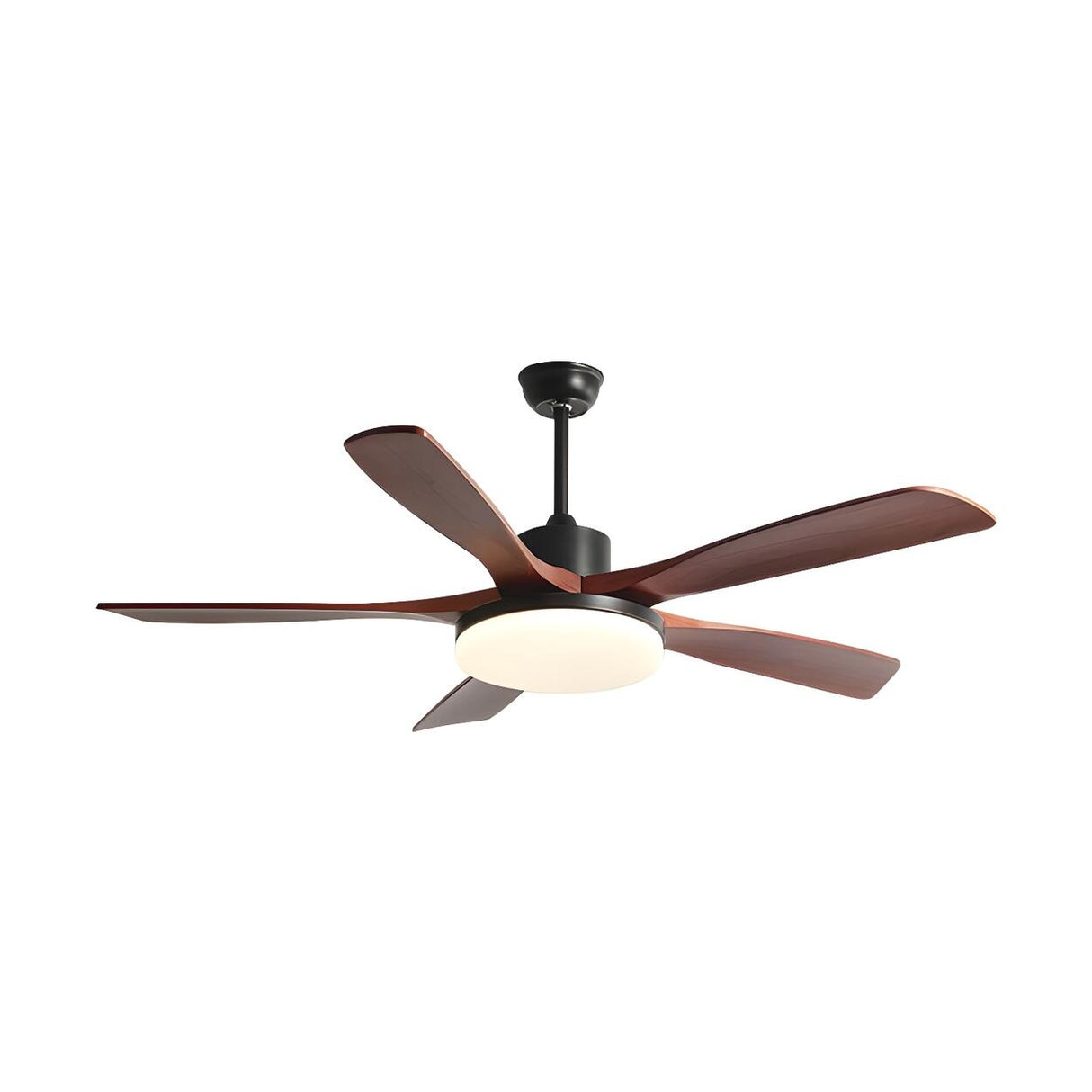 Living Room 5 Blade Wood Ceiling Fan with LED Light Image - 5