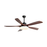 Living Room 5 Blade Wood Ceiling Fan with LED Light Image - 5