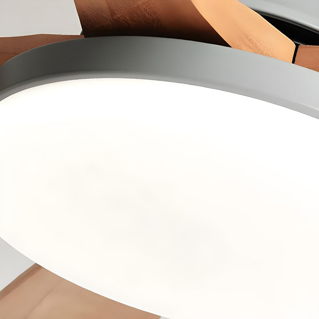 Living Room 5 Blade Wood Ceiling Fan with LED Light Image - 6