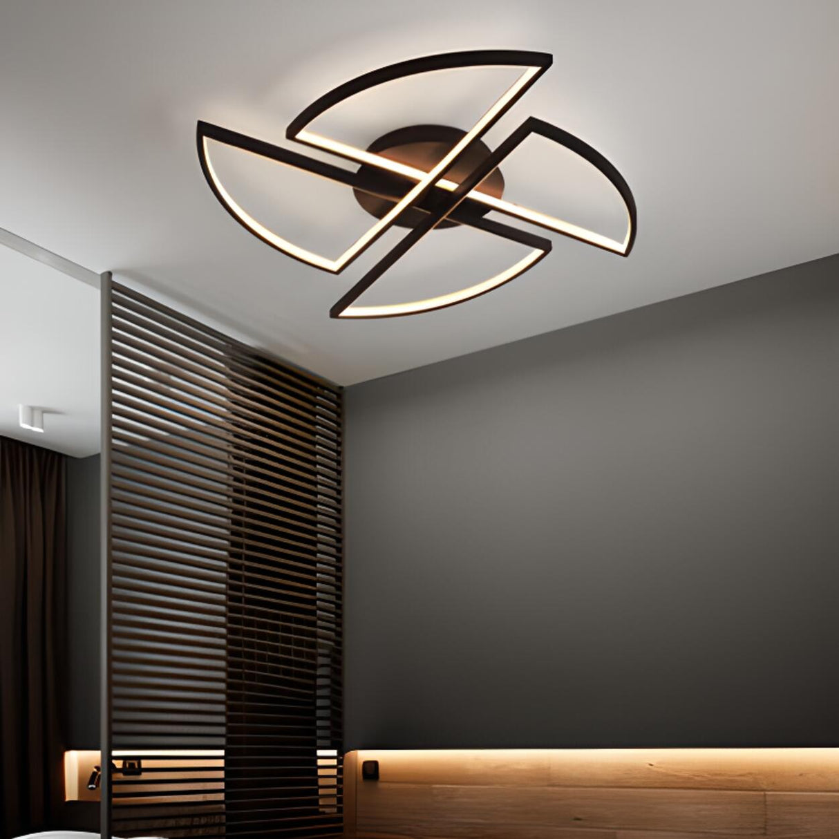 Living Room Artistic Black-White Flush Mount Light Image - 7