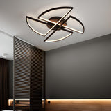 Living Room Artistic Black-White Flush Mount Light Image - 7
