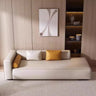 Living Room Beige Leather Right-Arm Chaise with Pillow Image - 5