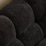 Living Room Black Chenille Biscuit Back Tuxedo Arm Sofa Image - 8