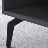 Living Room Black Glass Open Storage Cabinet TV Stand Image - 7