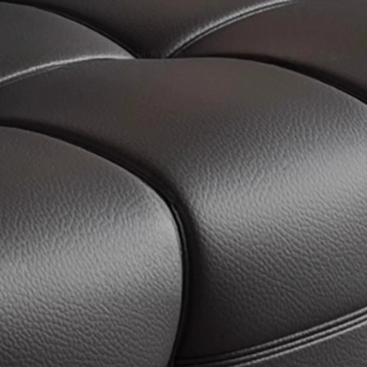 Living Room Black Leather Wood Frame Sofa with Arms Image - 8