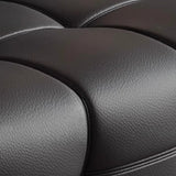 Living Room Black Leather Wood Frame Sofa with Arms Image - 8
