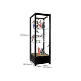 Living Room Black Metal Clear Glass Display Cabinet #size