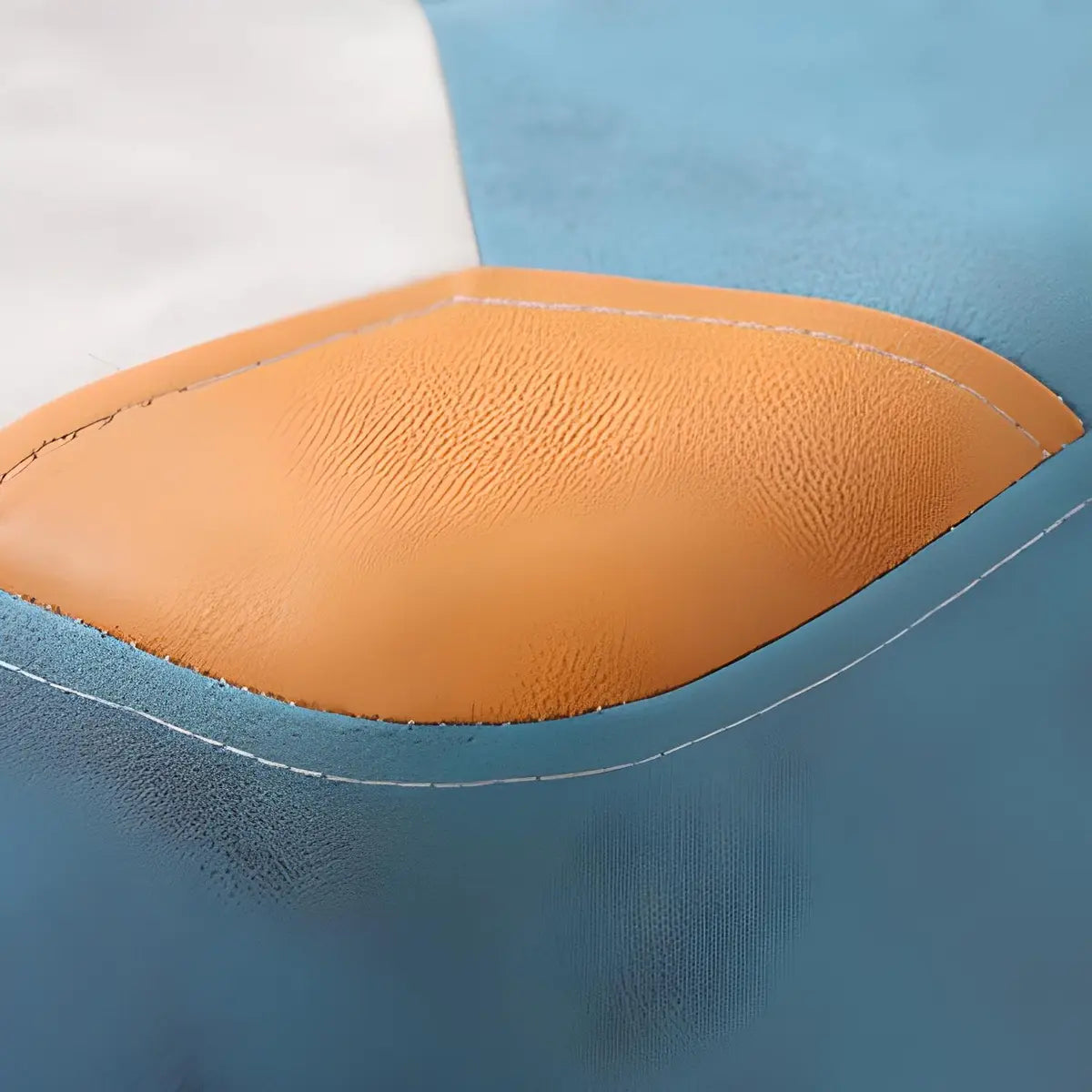 Living Room Blue-Orange Cube Upholstered Small Ottoman Image - 10