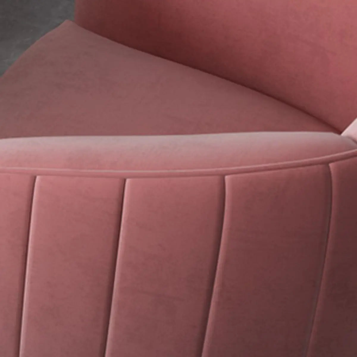 Living Room Blue Pink Flannel Curved Back Accent Chair Image - 10