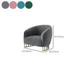 Living Room Blue Pink Flannel Curved Back Accent Chair #size