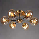 Living Room Bubble Glass Semi-Flush Mount Light 8-Light Image - 13