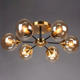 Living Room Bubble Glass Semi-Flush Mount Light 8-Light Image - 13