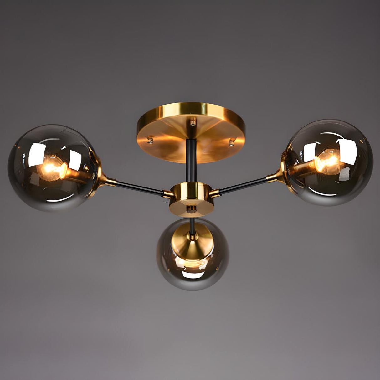 Living Room Bubble Glass Semi-Flush Mount Light 8-Light Image - 16