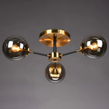 Living Room Bubble Glass Semi-Flush Mount Light 8-Light Image - 16