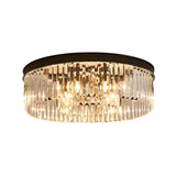 Living Room Circle Layer Crystal Prism Flush Mount Lamp Image - 6