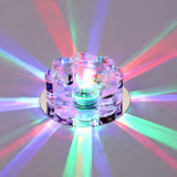 Living Room Clear Crystal Floral LED Flush Mount Light Image - 6