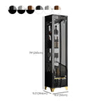 Living Room Clear Glass Large Display Wine Cabinet Black Image - 22