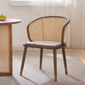 Living Room Curved Rattan Back Dining Chairs Brown Image - 12