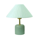 Living Room Elegant Cone Fabric Ceramic Table Lamp Image - 6