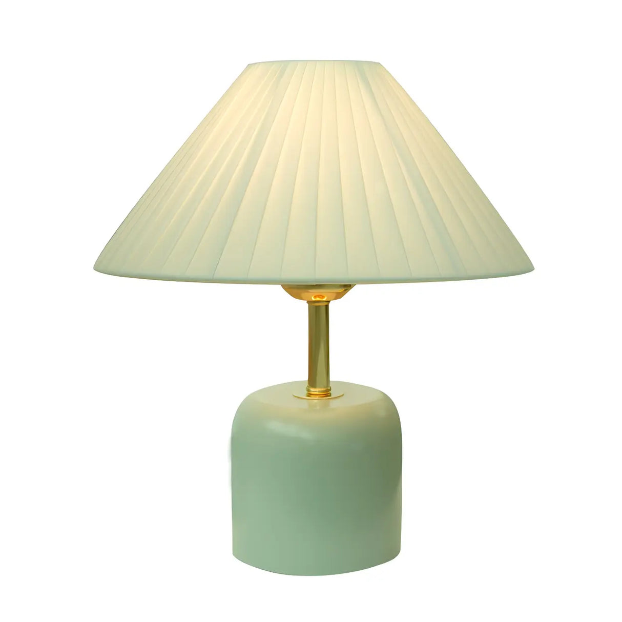 Living Room Elegant Cone Fabric Ceramic Table Lamp Image - 9