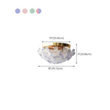 Living Room Elegant Flower Glass Flush Mount Light #size