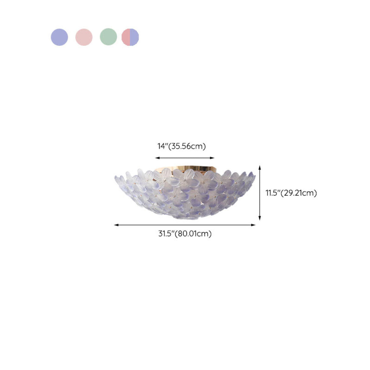Living Room Elegant Flower Glass Flush Mount Light Image - 30
