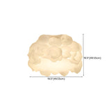 Living Room Elegant White Floral LED Flush Mount Light #size