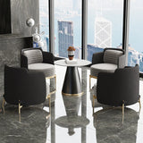 Living Room Fabric Fixed Back Wood Frame Accent Chair Image - 8