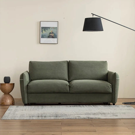 Living Room Foldable Tech Cloth Square Arm Sleeper Sofa Image - 2