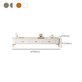 Living Room Glam White Glass TV Stand with Legs #size