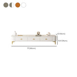 Living Room Glam White Glass TV Stand with Legs Image - 13