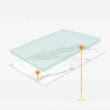Living Room Glam White Glass TV Stand with Legs Image - 3